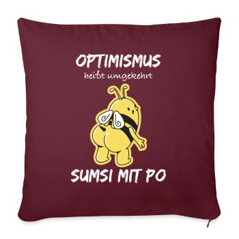 Optimisme sumsi avec po - Housse de coussin décorative 45 x 45 cm - bordeaux - Devant