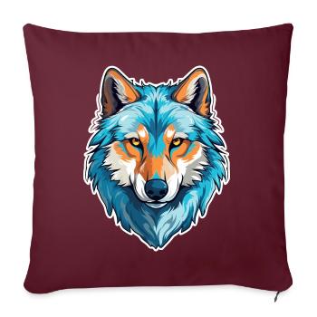 Wolf Kostüm blauer Wolfskopf Werwolf und - Sofakissenbezug 45 x 45 cm - Burgunderrot - Vorne