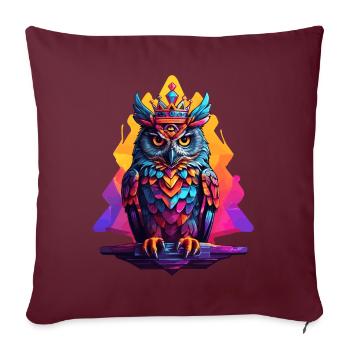 Hibou - Housse de coussin décorative 45 x 45 cm - bordeaux - Devant