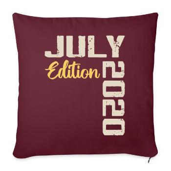Juillet 2020 Chemise D’anniversaire Juillet 2020 - Housse de coussin décorative 45 x 45 cm - bordeaux - Devant