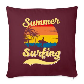 Summer Surfing Palm Beach Surfer - Sofakissenbezug 45 x 45 cm - Burgunderrot - Vorne