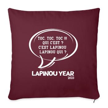 bonne année, happy new year, 2023 - Housse de coussin décorative 45 x 45 cm - bordeaux - Devant