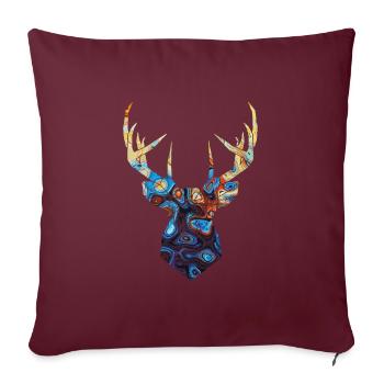 Mosaïque de cerf - Housse de coussin décorative 45 x 45 cm - bordeaux - Devant