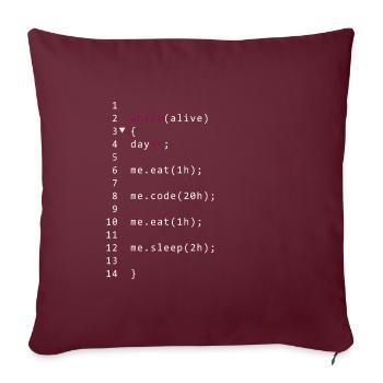 Code vivant - Housse de coussin décorative 45 x 45 cm - bordeaux - Devant