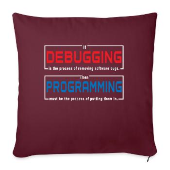 Debugging-Programmierung - Sofakissenbezug 45 x 45 cm - Burgunderrot - Vorne