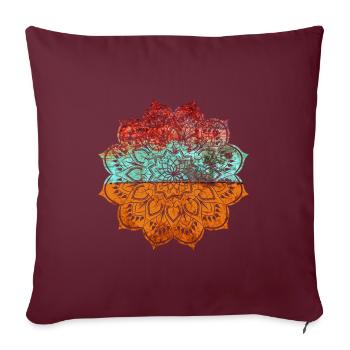 Mandala - Housse de coussin décorative 45 x 45 cm - bordeaux - Devant