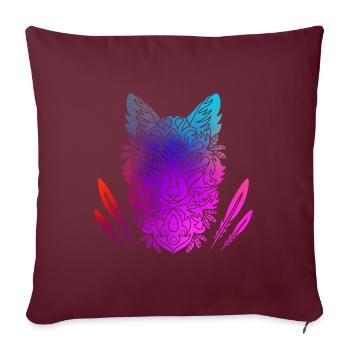 Fuchs - Sofakissenbezug 45 x 45 cm - Burgunderrot - Vorne