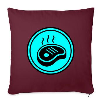 Cercle d’icônes de steak - Housse de coussin décorative 45 x 45 cm - bordeaux - Devant
