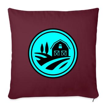 Cercle de récolte à la ferme - Housse de coussin décorative 45 x 45 cm - bordeaux - Devant