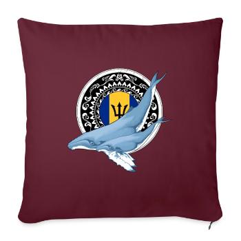 Baleines à bosse de la Barbade - Housse de coussin décorative 45 x 45 cm - bordeaux - Devant