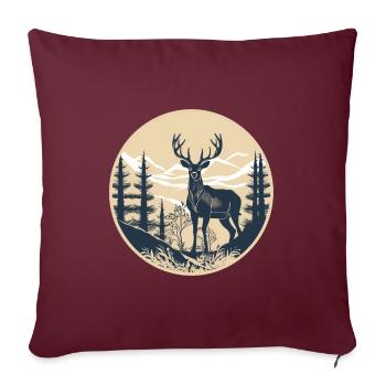Hirsch - Sofakissenbezug 45 x 45 cm - Burgunderrot - Vorne