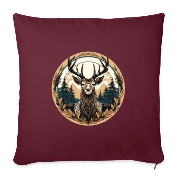 Hirsch - Sofakissenbezug 45 x 45 cm - Burgunderrot - Vorne
