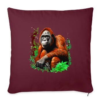 Les orangs-outans peuvent être heureux ou en colère - Housse de coussin décorative 45 x 45 cm - bordeaux - Devant