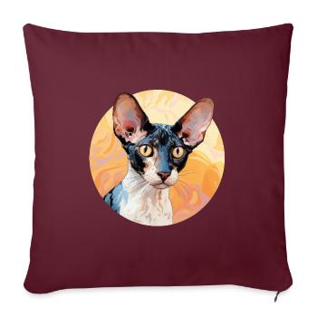 Cornish Rex Katze - Sofakissenbezug 45 x 45 cm - Burgunderrot - Vorne