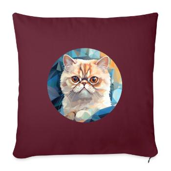 Exotische Kurzhaarkatze - Sofakissenbezug 45 x 45 cm - Burgunderrot - Vorne