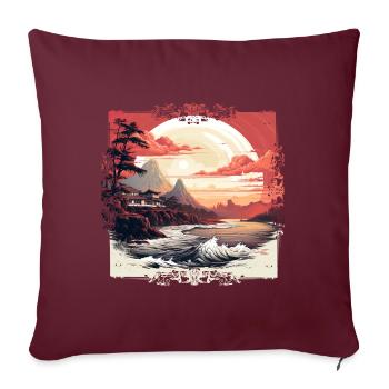 L'art visuel japonais a une longue tradition - Housse de coussin décorative 45 x 45 cm - bordeaux - Devant
