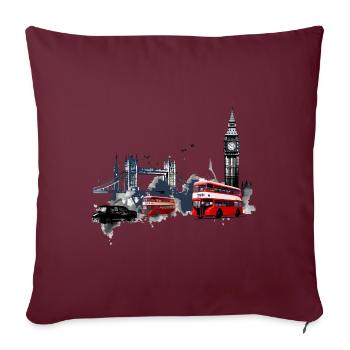London, die pulsierende Hauptstadt - Sofakissenbezug 45 x 45 cm - Burgunderrot - Vorne