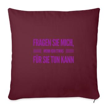 Hilfe gefällig? - Sofakissenbezug 45 x 45 cm - Burgunderrot - Vorne