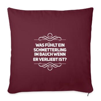 mit Schmetterlingen im Bauch - Sofakissenbezug 45 x 45 cm - Burgunderrot - Vorne