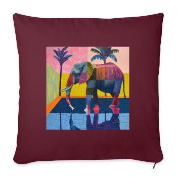 elefant, bunt, tier, geschenk, geschenkidee - Sofakissenbezug 45 x 45 cm - Burgunderrot - Vorne