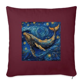 Poisson-baleine Van Gogh - Housse de coussin décorative 45 x 45 cm - bordeaux - Devant