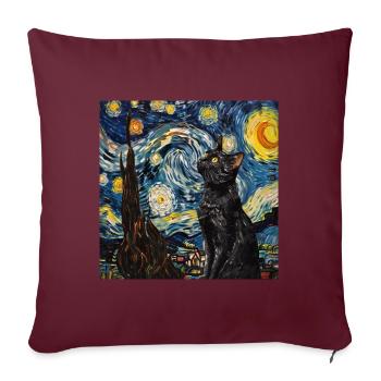 Chat, Motif De Chat - Housse de coussin décorative 45 x 45 cm - bordeaux - Devant