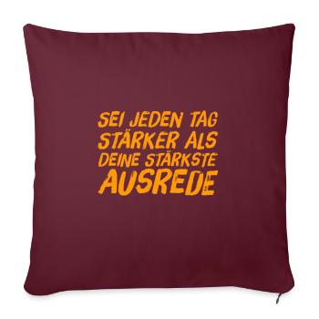 Plus fort - Housse de coussin décorative 45 x 45 cm - bordeaux - Devant