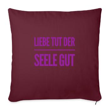 l’âme veut être aimée - Housse de coussin décorative 45 x 45 cm - bordeaux - Devant
