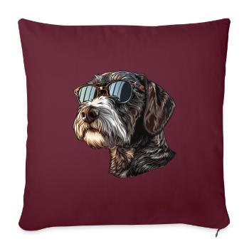 Allemand à poil dur, Chien - Housse de coussin décorative 45 x 45 cm - bordeaux - Devant