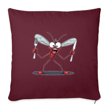 Mücke mit Hunger Blutsauger Insekt Mosquito Sommer - Sofakissenbezug 45 x 45 cm - Burgunderrot - Vorne