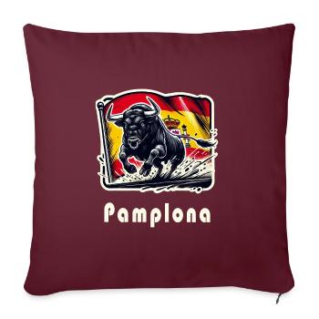 Pamplona Spanien Torero España - Sofakissenbezug 45 x 45 cm - Burgunderrot - Vorne
