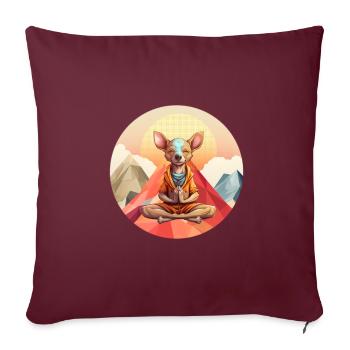 Yoga dog, Namaste, chill, customizable - Sofa pillowcase 17,3'' x 17,3'' (45 x 45 cm) - burgundy - Front