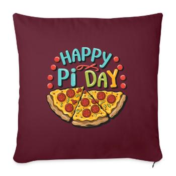 Pizza Pi Day Professeur de mathématiques Mathématiciens - Housse de coussin décorative 45 x 45 cm - bordeaux - Devant