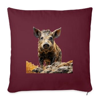 Die Schweine von Iberico - Sofakissenbezug 45 x 45 cm - Burgunderrot - Vorne