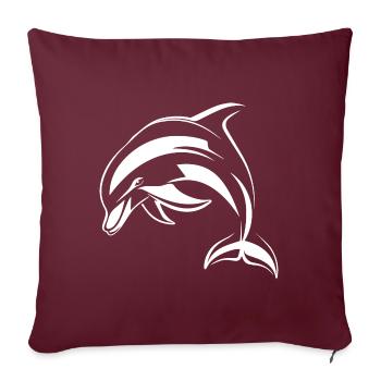 Dauphin - Housse de coussin décorative 45 x 45 cm - bordeaux - Devant