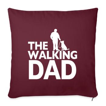 The Walking papa chiens propriétaires de chiens maîtres - Housse de coussin décorative 45 x 45 cm - bordeaux - Devant