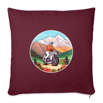 Motorbike Tour Moto Moto Biker - Housse de coussin décorative 45 x 45 cm - bordeaux - Devant