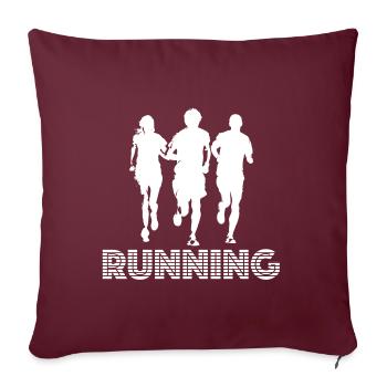 Laufen | running, Sport, Training, Workout - Sofakissenbezug 45 x 45 cm - Burgunderrot - Vorne