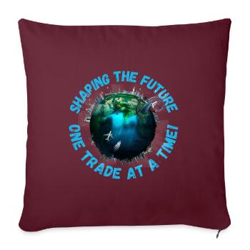 Façonner l’avenir | Terre, Economie, Argent - Housse de coussin décorative 45 x 45 cm - bordeaux - Devant