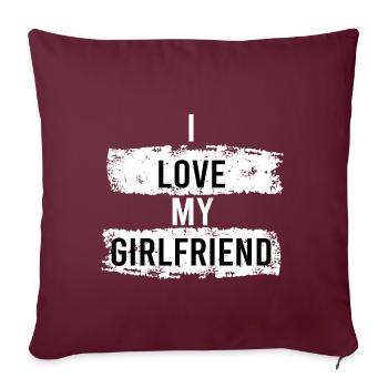 I Love my Girlfriend - Housse de coussin décorative 45 x 45 cm - bordeaux - Devant
