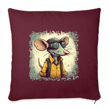 Les rats voient mal mais sentent bien - Housse de coussin décorative 45 x 45 cm - bordeaux - Devant