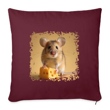 Les souris ne se nourrissent pas de fromage - Housse de coussin décorative 45 x 45 cm - bordeaux - Devant
