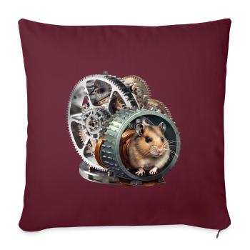 Hamster génère de l’énergie renouvelable - Housse de coussin décorative 45 x 45 cm - bordeaux - Devant