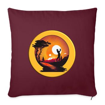 Balle de golf, avec le moins de coups possible dans le trou - Housse de coussin décorative 45 x 45 cm - bordeaux - Devant