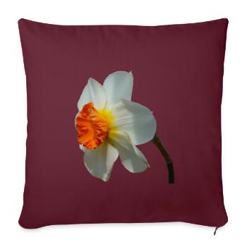 La jonquille est une fleur printanière - Housse de coussin décorative 45 x 45 cm - bordeaux - Devant