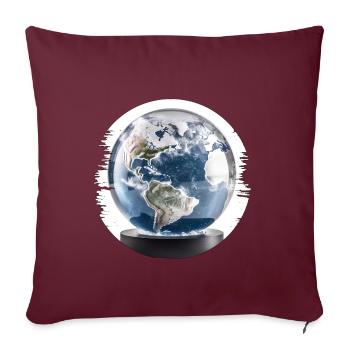 Nous vivons dans une boule à neige - Housse de coussin décorative 45 x 45 cm - bordeaux - Devant