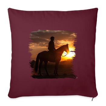 L’équitation est une vieille tradition - Housse de coussin décorative 45 x 45 cm - bordeaux - Devant
