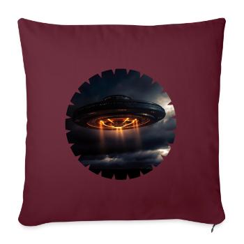UFO-Sichtungen in den sozialen Medien - Sofakissenbezug 45 x 45 cm - Burgunderrot - Vorne