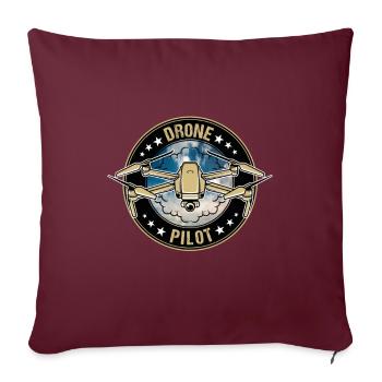Pilote Drone Drone Quadcopter fpv drone pilote - Housse de coussin décorative 45 x 45 cm - bordeaux - Devant