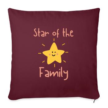 Star of the Family kleiner lachender Stern Spaß - Sofakissenbezug 45 x 45 cm - Burgunderrot - Vorne